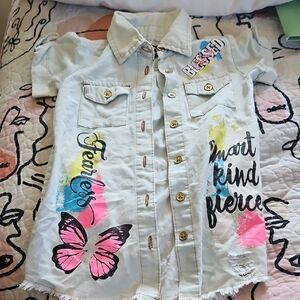 Kids Denim Jacket with Colorful Graphics